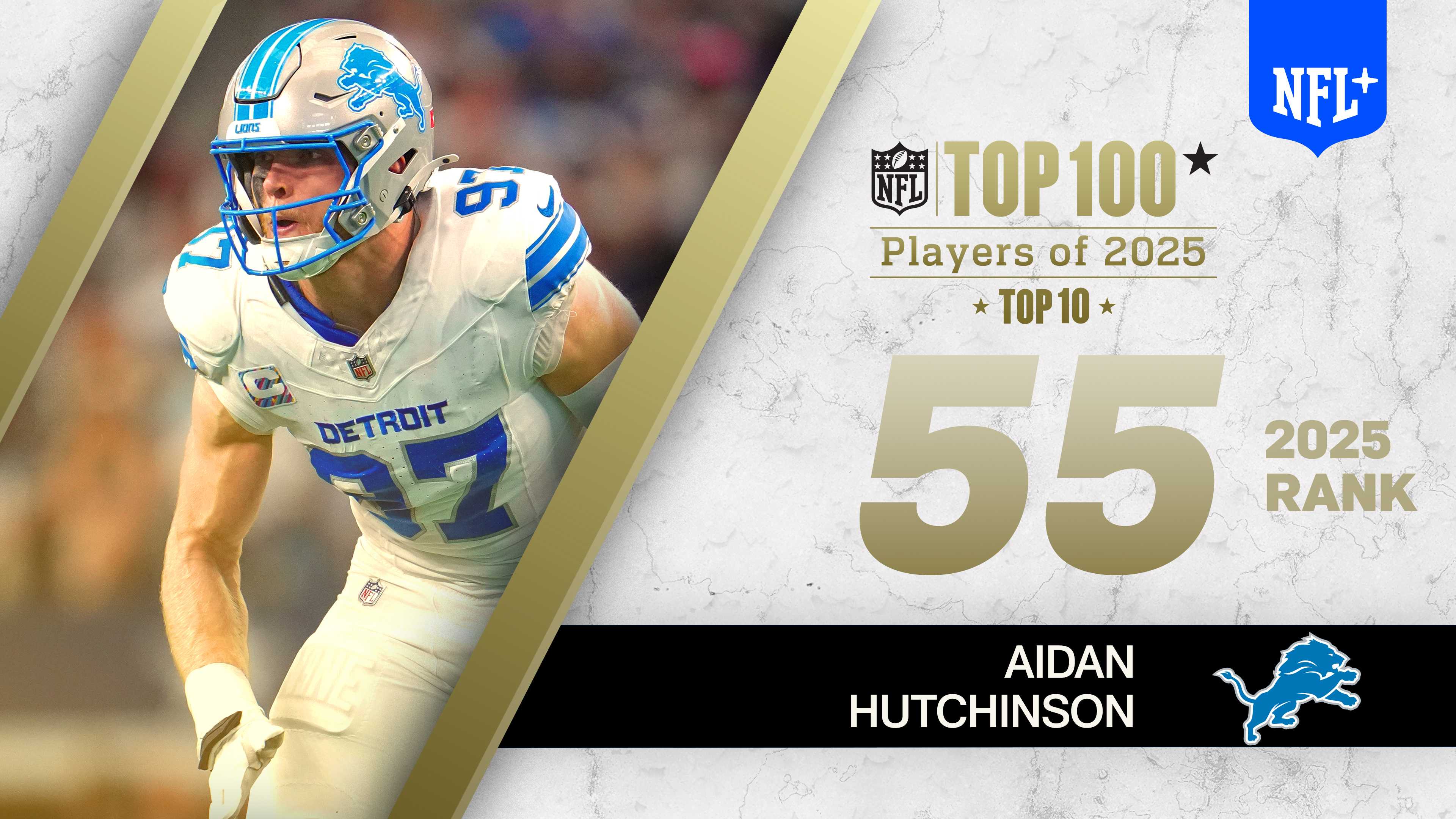 觀看 NFL Top 100 Players of 2025: No. 55 - Aiden Hutchinson 線上直播串流 | DAZN TW
