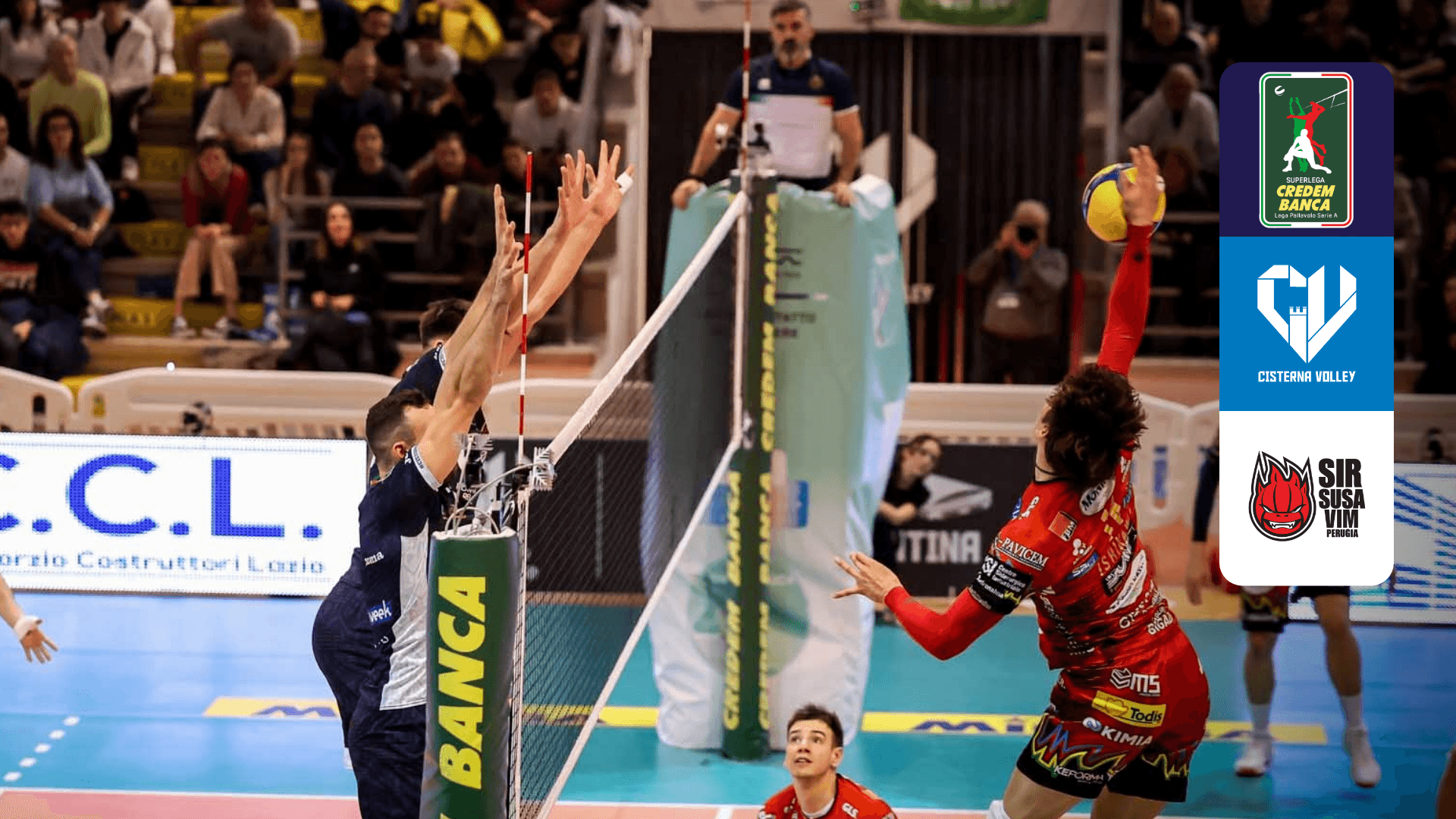 Cisterna Volley Sir Susa Vim Perugia in Diretta Streaming DAZN IT