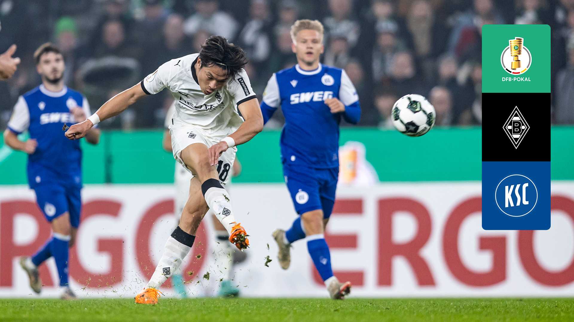 ボルシアMG vs カールスルーエ : 2回戦 (町野修斗 / 福田師王) を