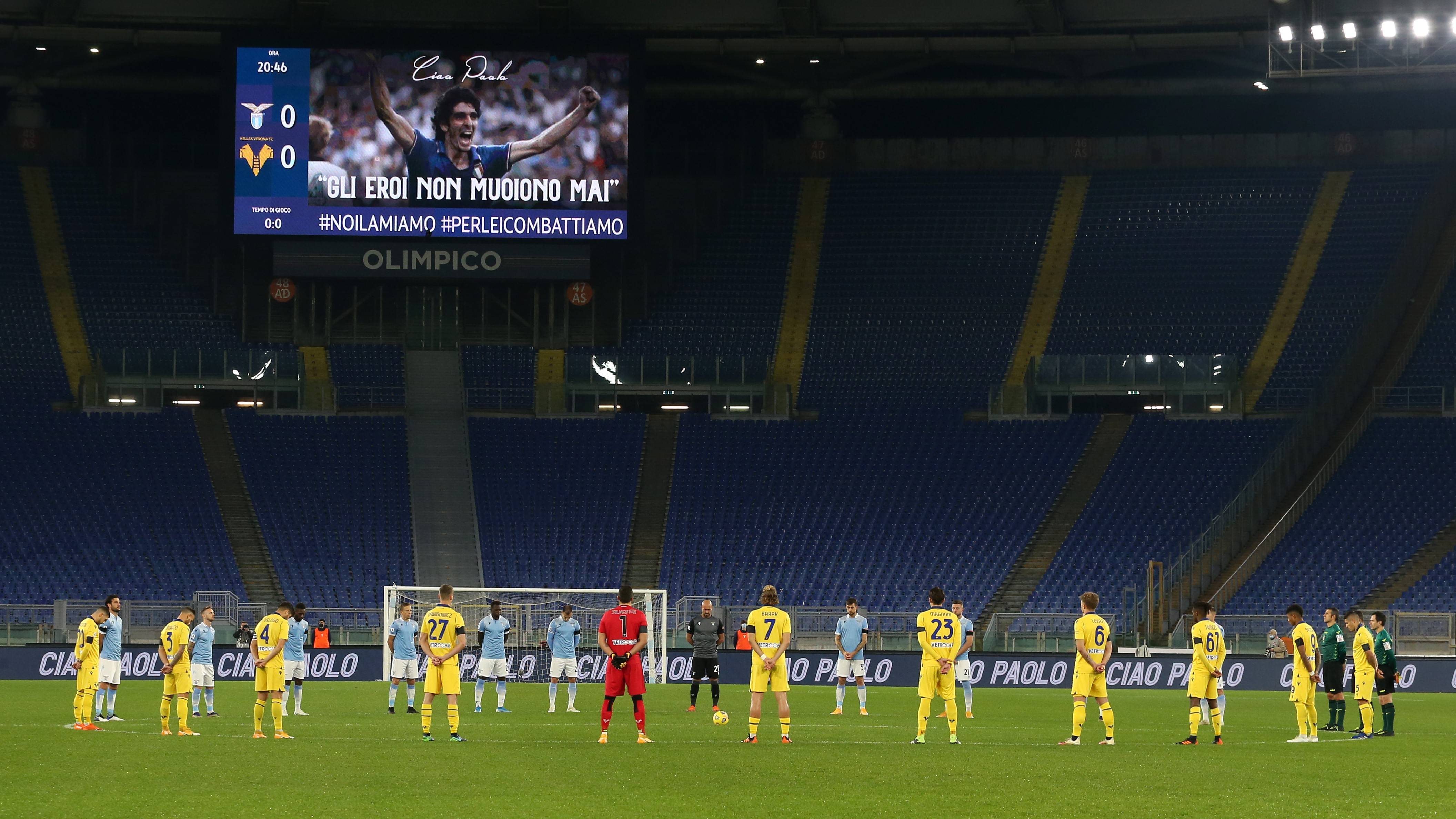 L Olimpico Ricorda Paolo Rossi Il Minuto Di Silenzio Streaming Abbonati A 9 99 Mese Dazn It